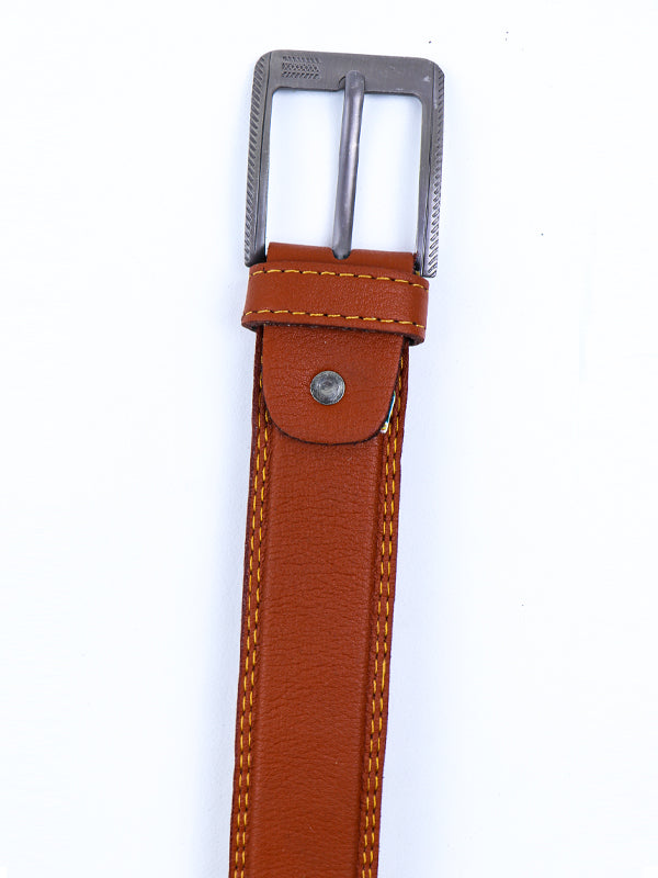 Faux Leather Belt for Men Tiger Orange