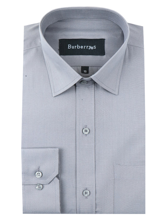 AZ Men's Formal Dress Shirt Plain Doe Grey