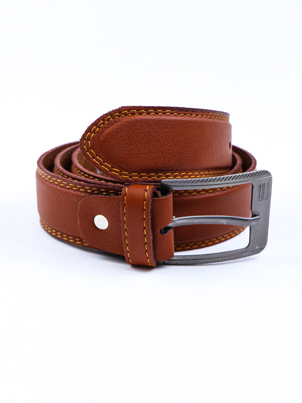 Faux Leather Belt for Men Tiger Orange