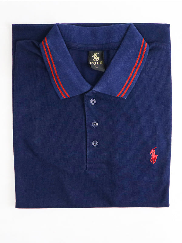 Men's Signature Polo T-Shirt Navy Blue