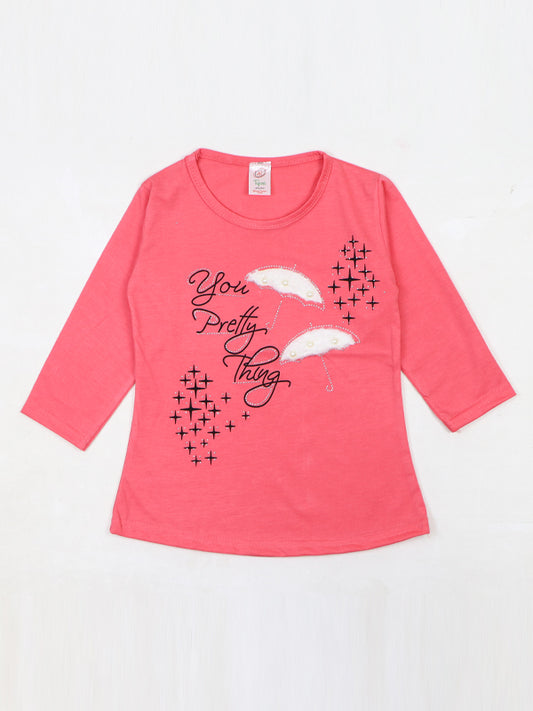 KG Girls Full Sleeve T-Shirt 3.5Yrs - 9Yrs YPT Peach