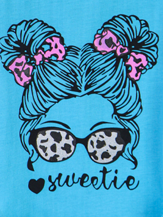 SK Girls T-Shirt 2.5 Yrs - 7 Yrs Sweetie Sea Blue