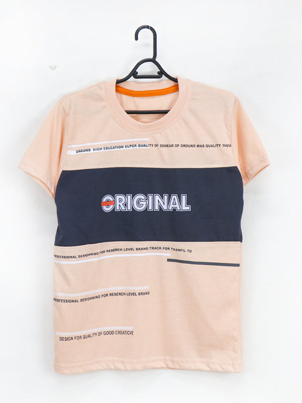 SK Boys T-Shirt 3Yrs - 8Yrs Original Light Peach