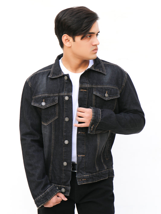 Men's Denim Jacket Faded Black