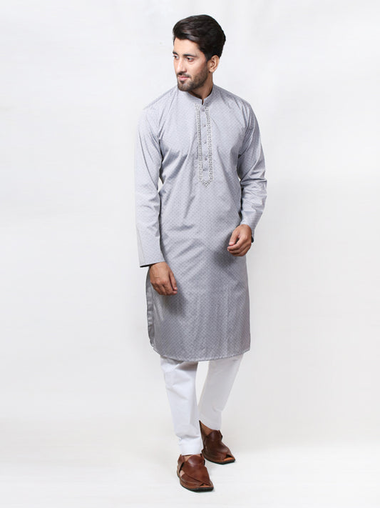 AM 003 Men's Chambray Kurta Grey