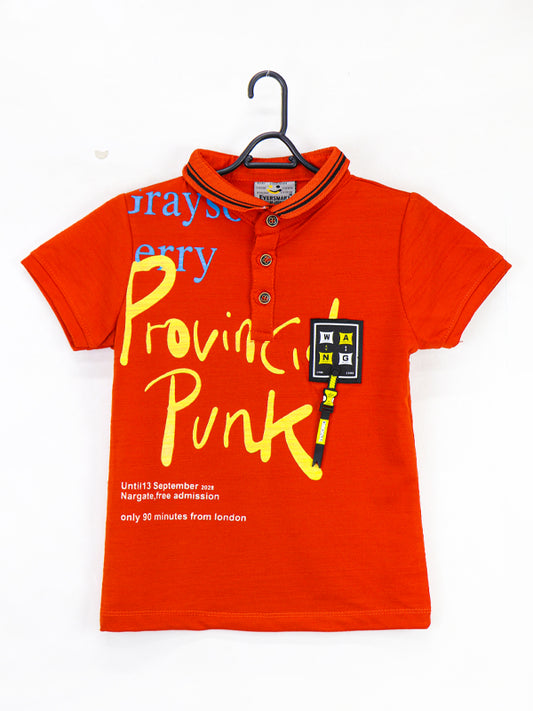 AJ Boys Polo T-Shirt 2.5 Yrs - 8 Yrs 01 Dark Orange