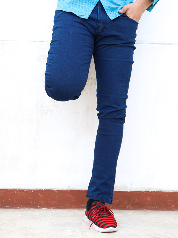 Men Navy Blue Slim Fit Denim Jeans MDJ24