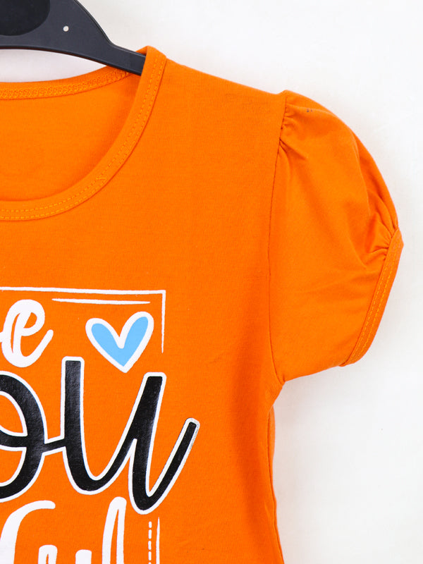 ATT Girls T-Shirt 4 Yrs - 9 Yrs Beyoutiful Orange