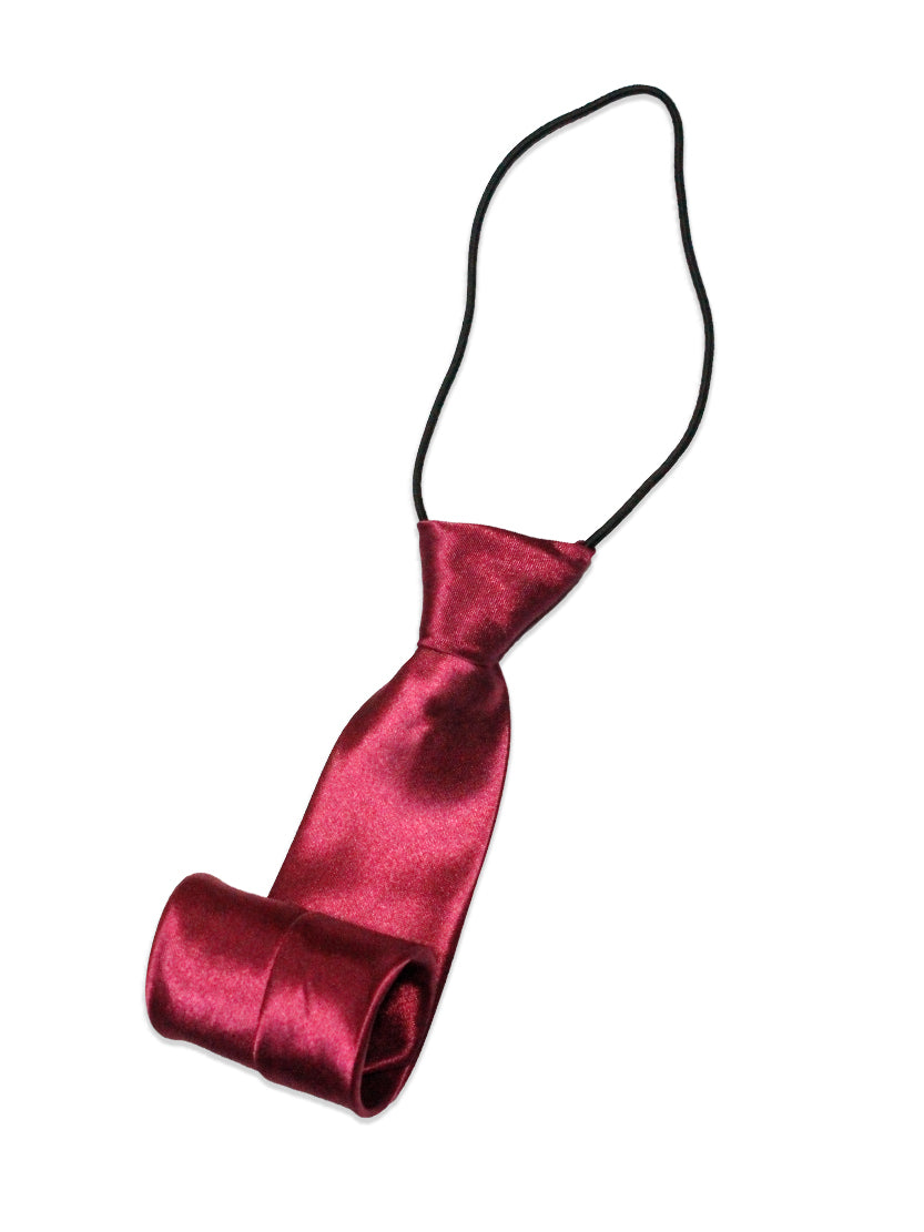 Boys Elastic Tie 9.5 Inches Dark Maroon