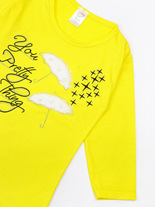 KG Girls Full Sleeve T-Shirt 3.5Yrs - 9Yrs YPT Yellow