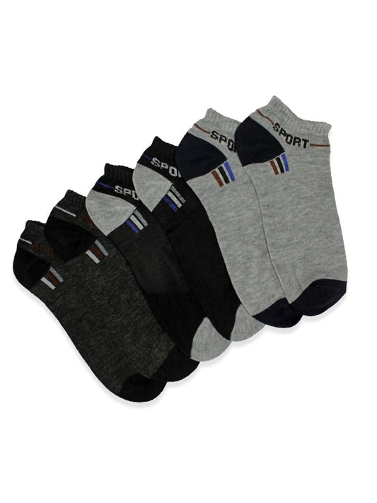 Ankle Socks For Multicolor & Multidesign Pack of 3