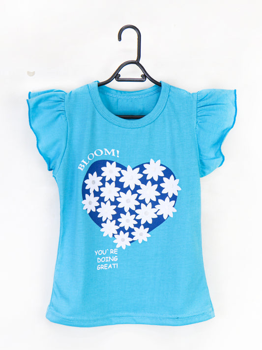 SK Girls T-Shirt 2.5 Yrs - 7 Yrs Bloom Blue