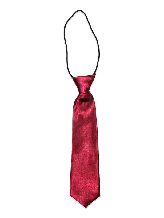 Boys Elastic Tie 9.5 Inches Dark Maroon