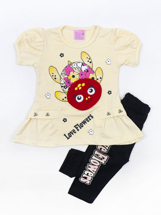 BG Girls Suit 1 Yr - 4 Yrs Flowers Light Yellow