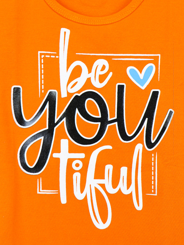 ATT Girls T-Shirt 4 Yrs - 9 Yrs Beyoutiful Orange