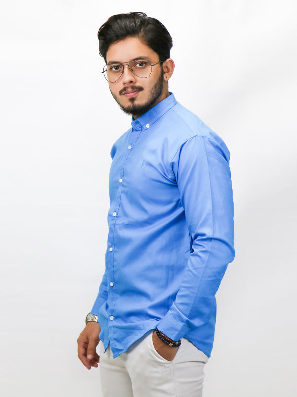 Men's Chambray Casual Shirt Blue