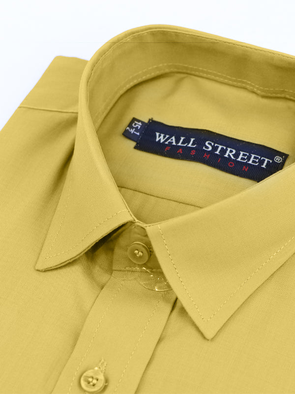 AZ Men's Formal Dress Shirt Plain Mustard