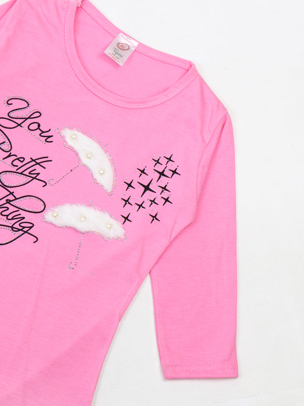 KG Girls Full Sleeve T-Shirt 3.5Yrs - 9Yrs YPT Pink