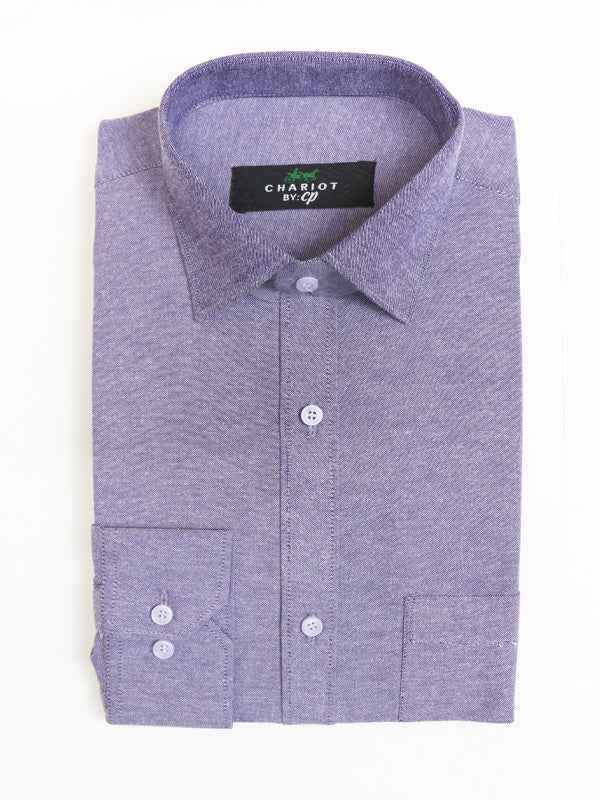 Men's Chambray Formal Dress Shirt Light Purple