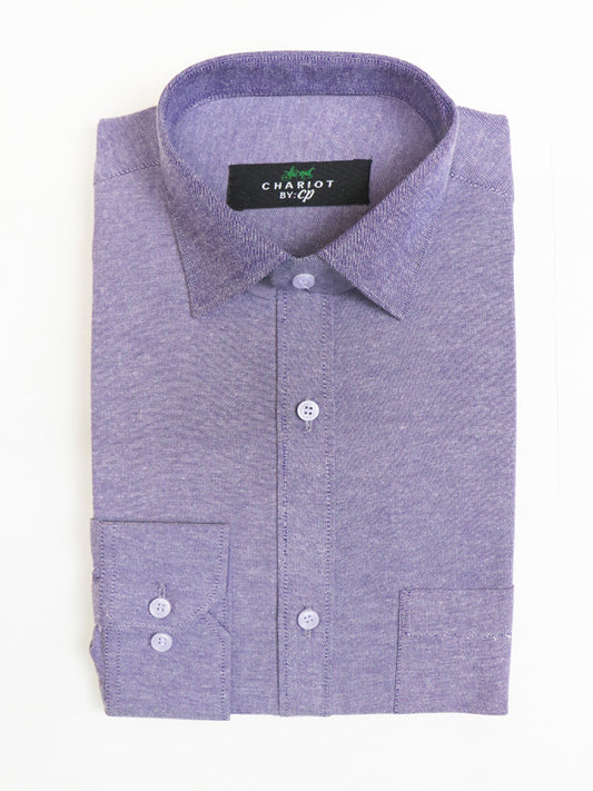Men's Chambray Formal Dress Shirt Light Purple