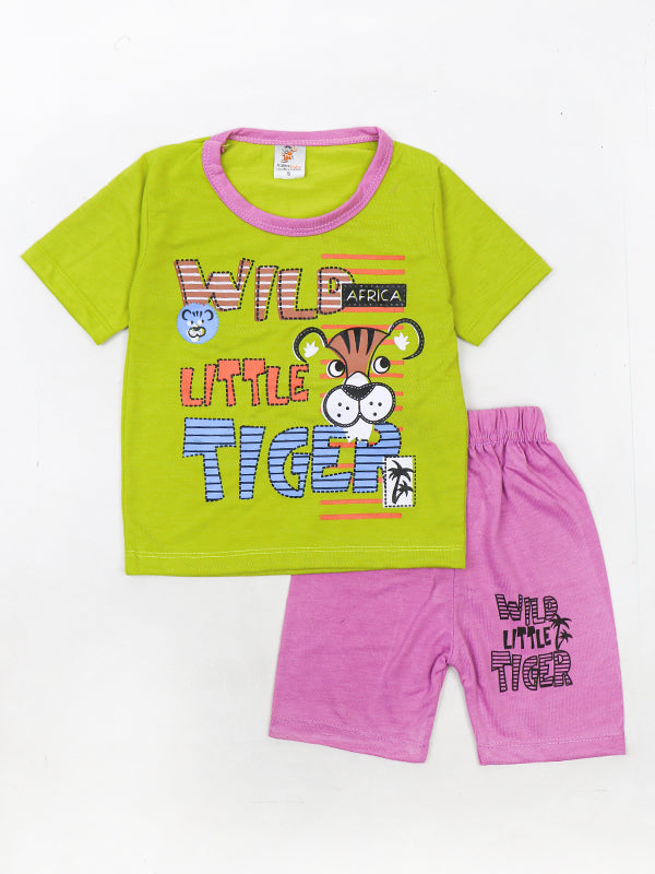 RG Kids Suit 1 Yr - 4 Yrs Wild Little Tiger Greenish Yellow