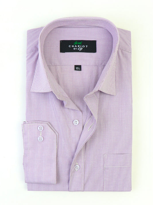 Men's Formal Dress Shirt Micro Checks Violet