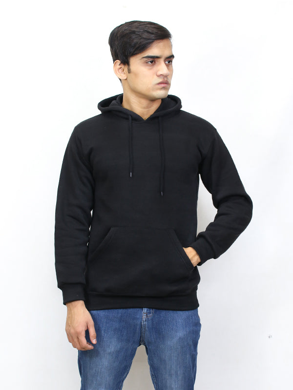 MM Unisex Plain Pullover Hoodie Black