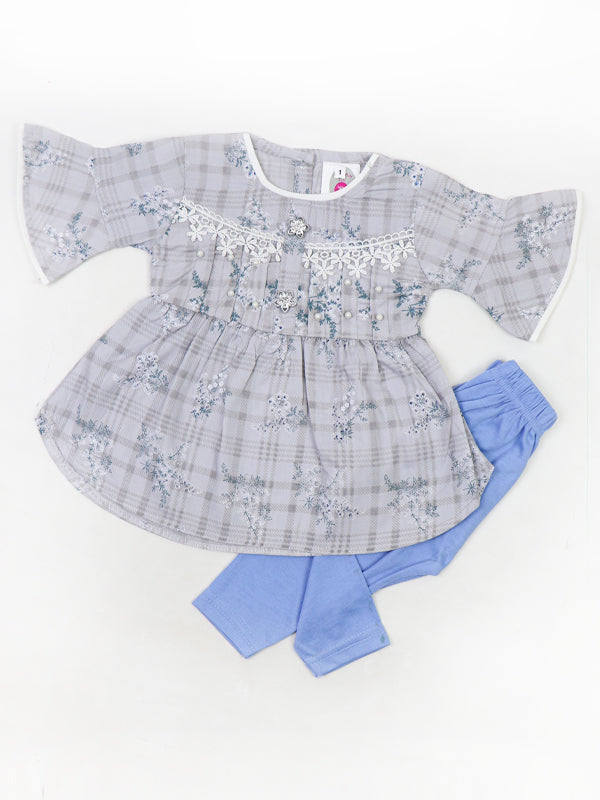 Newborn Baby Suit 0Mth - 9Mth Embroidery Design Light Grey
