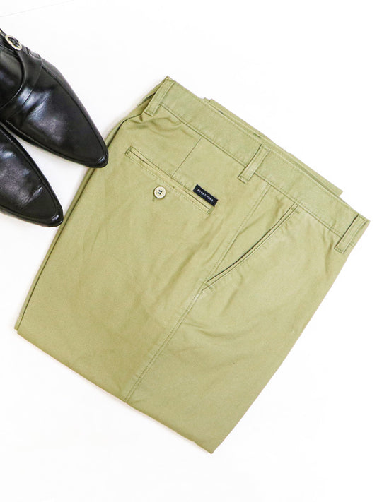 Men's Wrinkle-Free 100% Cotton Trouser Lime Green