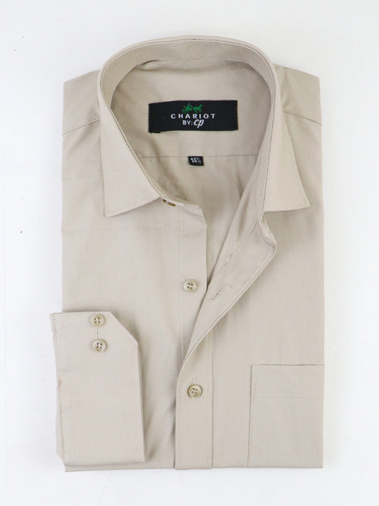AN Men's Formal Dress Shirt Plain Beige MFS425