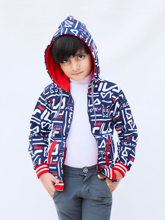 Kids Upper 2 Yrs - 9 Yrs Printed FA Dark Blue