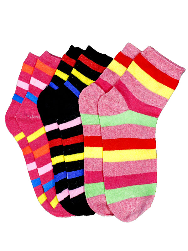 Cotton Socks For Women Multi-color Pack of 3