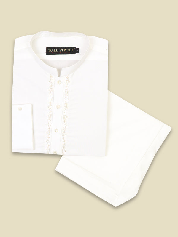 440E Men's Stitched Kameez Shalwar Suit Off White