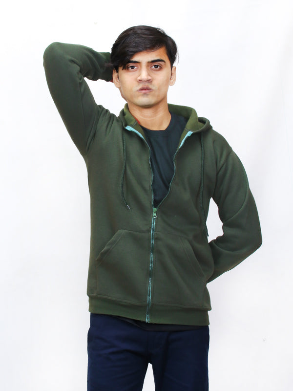 MM Unisex Zipper Hoodie Green