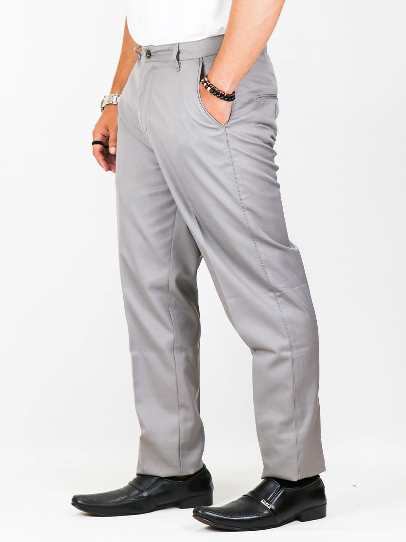Men's Wrinkle-Free 100% Cotton Trouser Ash Grey