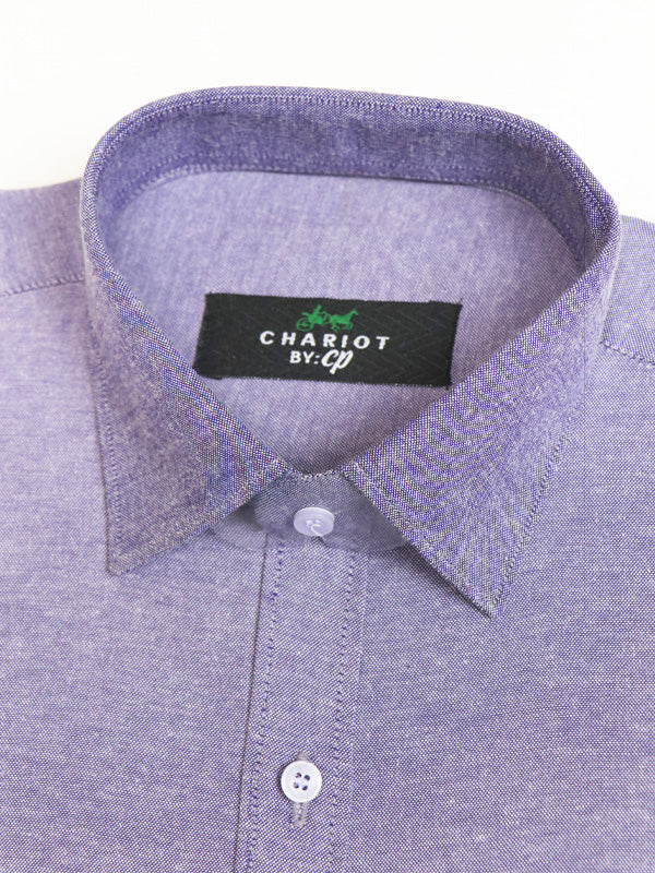Men's Chambray Formal Dress Shirt Light Purple