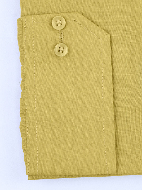 AZ Men's Formal Dress Shirt Plain Mustard
