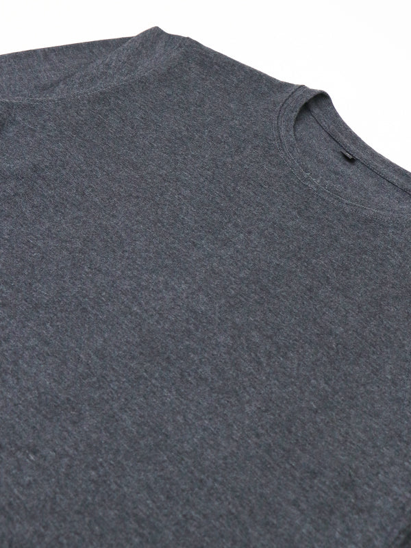 MG Men's Plain Full Sleeve T-Shirt Dark Grey