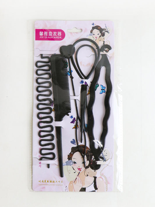 6 Pc Hairstyle Braiding Tools Pull Through Hair Needle Hair Dispenser Disc Braid Styling Hairpins Hairstyle Clips