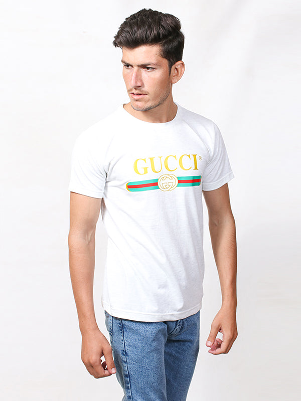 MM Men's Printed T-Shirt GUC White