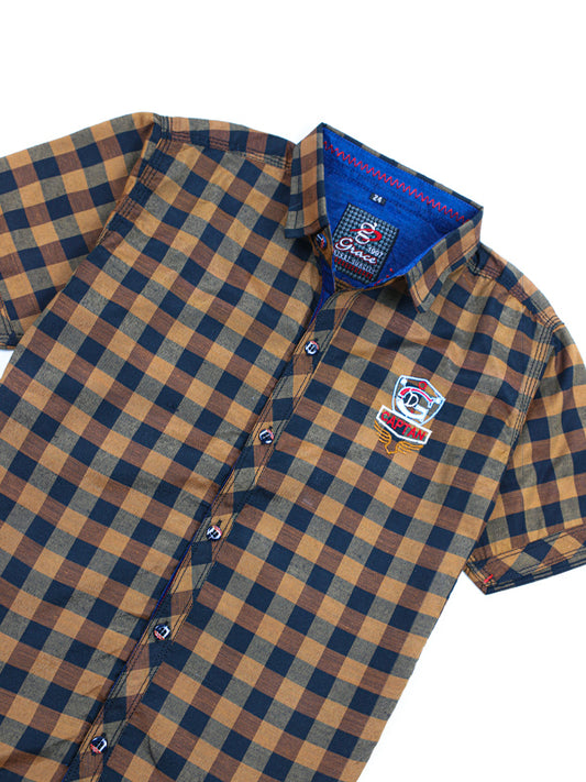 Boys Casual Shirt 12Yr - 15Yrs Rust Checks