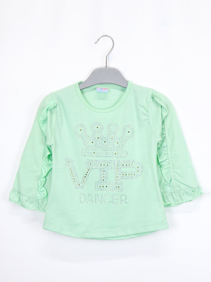 Girls 2.5 Yrs - 7 Yrs Long Sleeve T-Shirt VIP Green