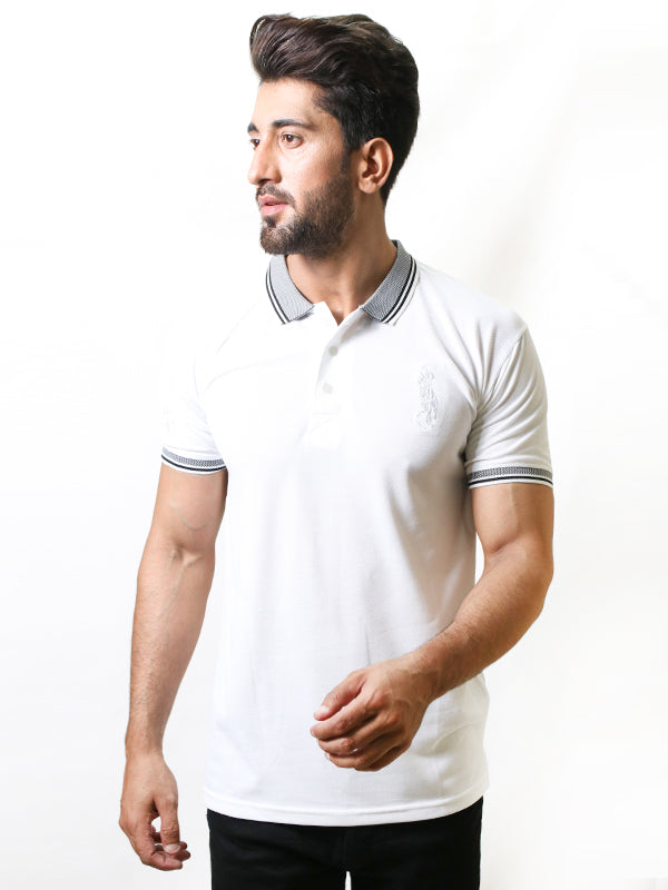 Men's Paddy Curved Polo T-Shirt White