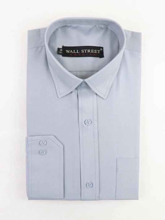 AZ Men's Formal Dress Shirt Plain Light Grey