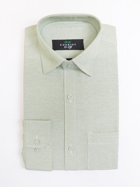 Men's Chambray Formal Dress Shirt Light Green