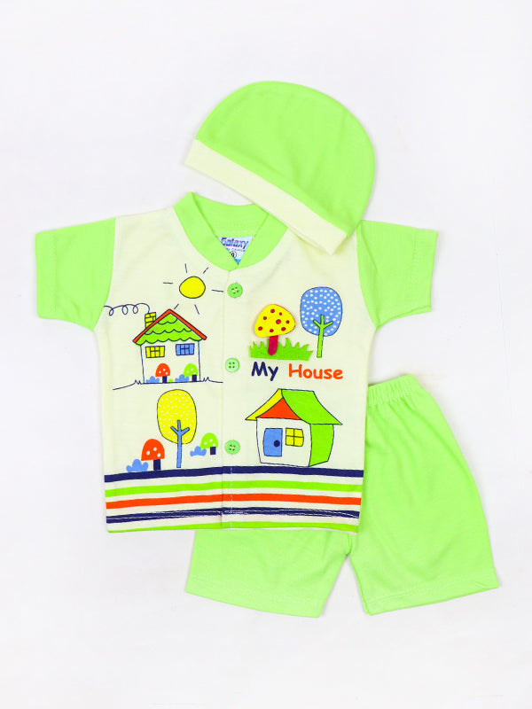 HG Newborn Baba Suit 0Mth - 3Mth My House Green