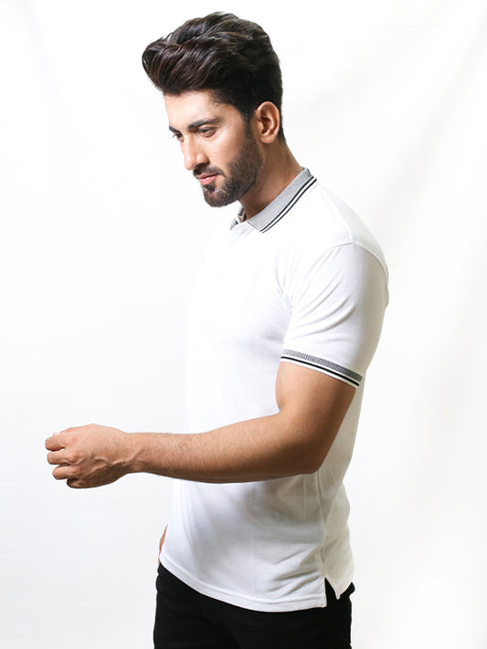 Men's Paddy Curved Polo T-Shirt White