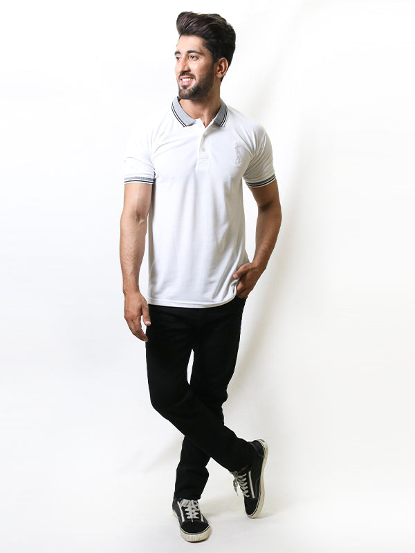 Men's Paddy Curved Polo T-Shirt White