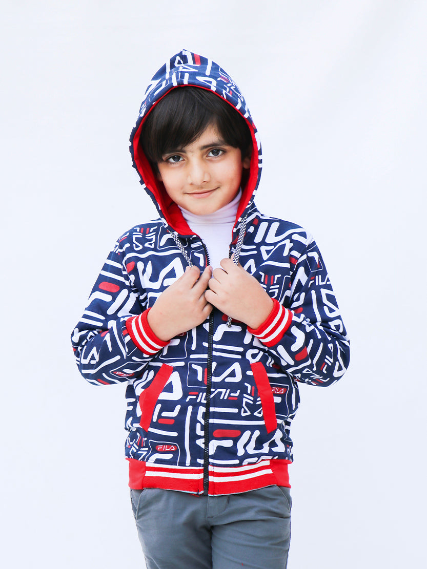 Kids Upper 2 Yrs - 9 Yrs Printed FA Dark Blue