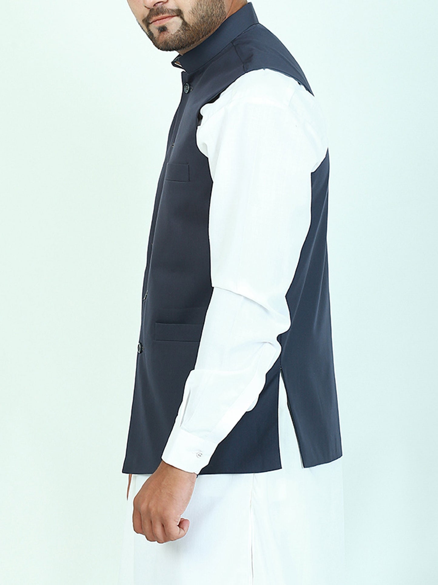 Waistcoat for Men Plain Slate Blue